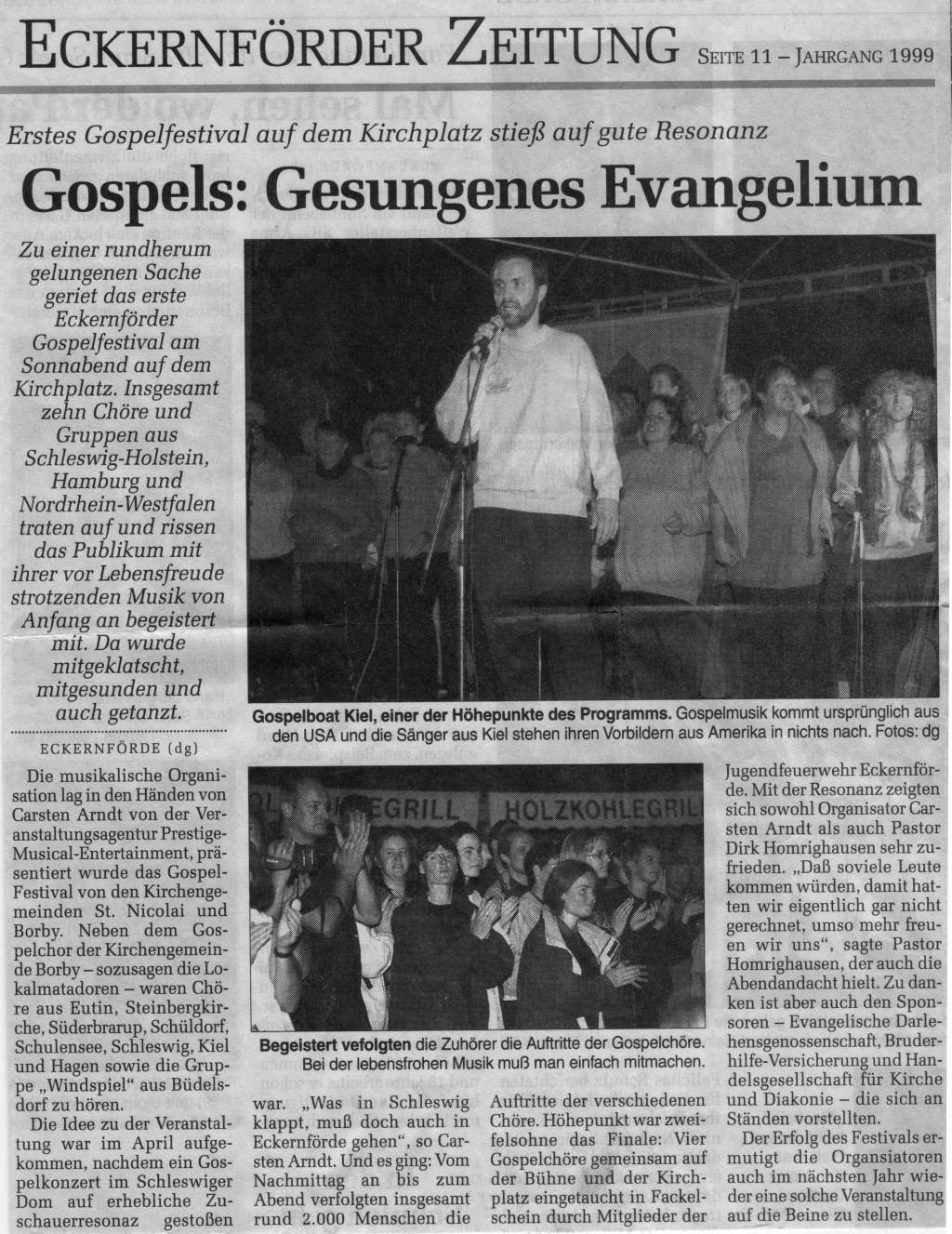 Eckernfoerder Zeitung vom 20 09 1999 